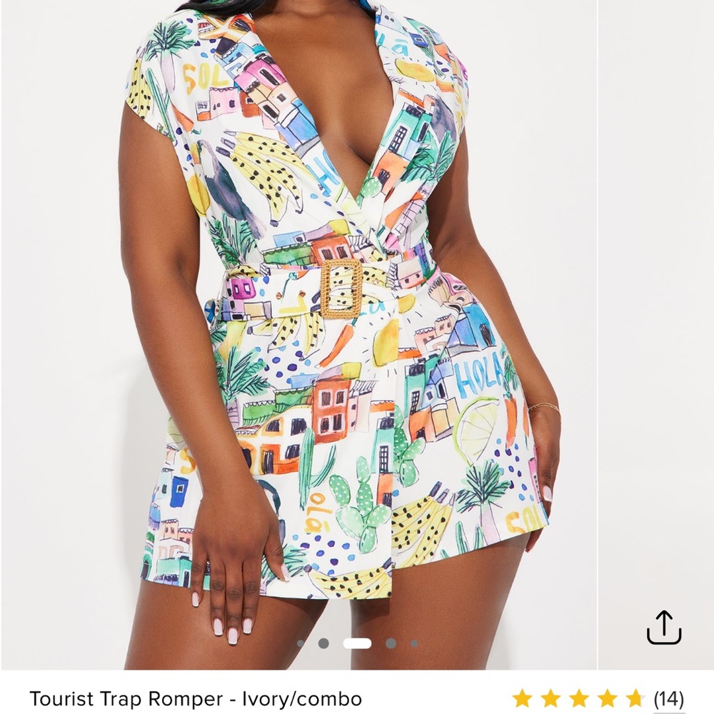 Fashion Nova Colorful Print Romper